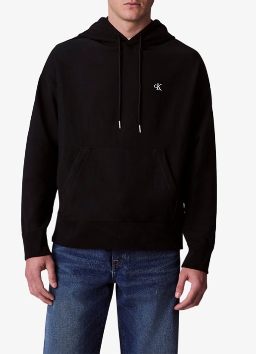 Calvin Klein Hoodie met logoborduring - detail 4 zwart