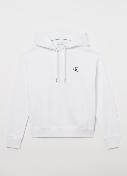 Calvin Klein Hoodie met logoborduring  - voorkant 5 wit