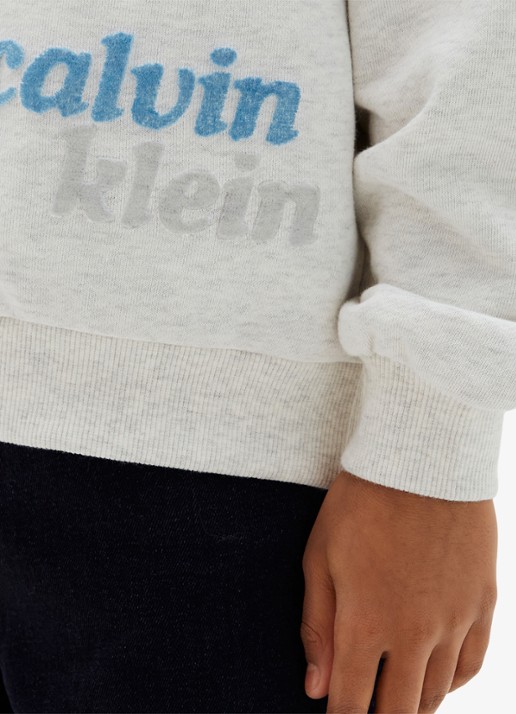 Calvin Klein Hoodie met logoborduring - detail 4 grijs