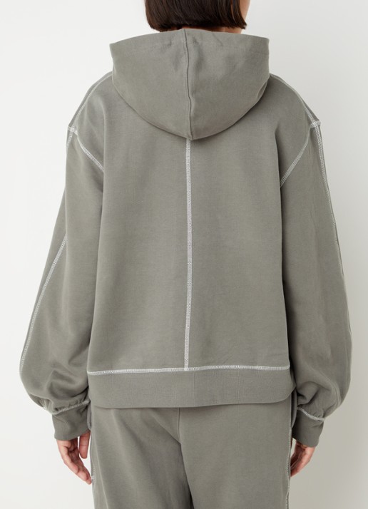 Calvin Klein Hoodie met logoborduring - achterkant 5 donkergrijs