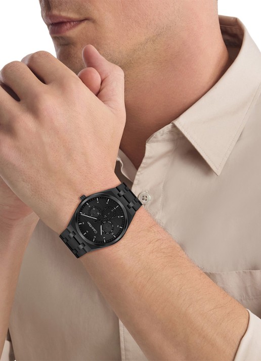 Calvin Klein Horloge CK25200522   - voorkant 2 zwart