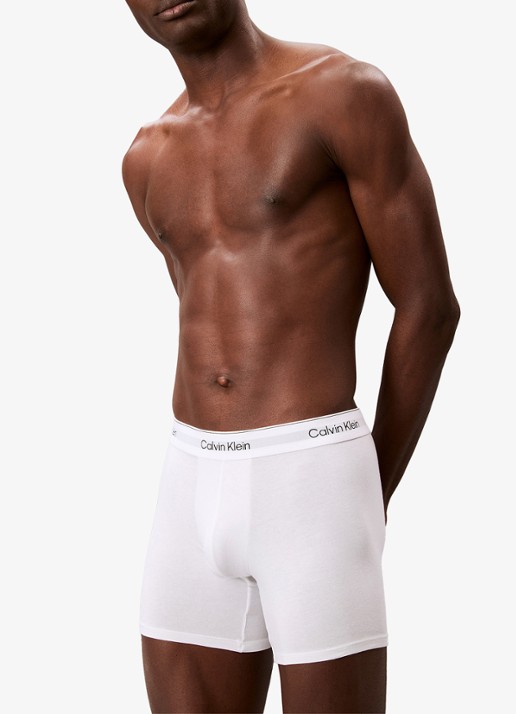 Calvin Klein Icon boxershorts met logoband in 3-pack - voorkant 6 wit