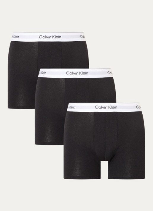 Calvin Klein Icon boxershorts met logoband in 3-pack - voorkant 2 zwart