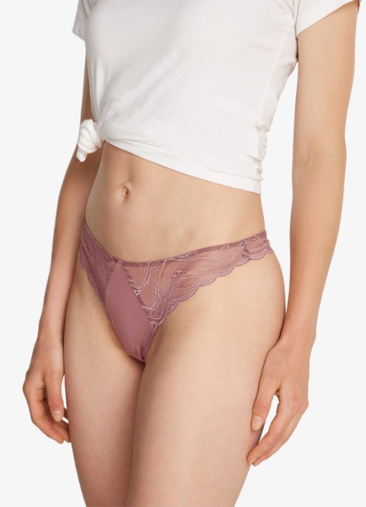 Calvin Klein Instinct string van kant - detail 3 oudroze