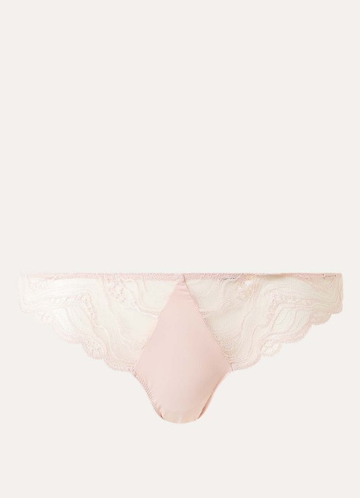 Calvin Klein Instinct string van kant - voorkant lichtroze
