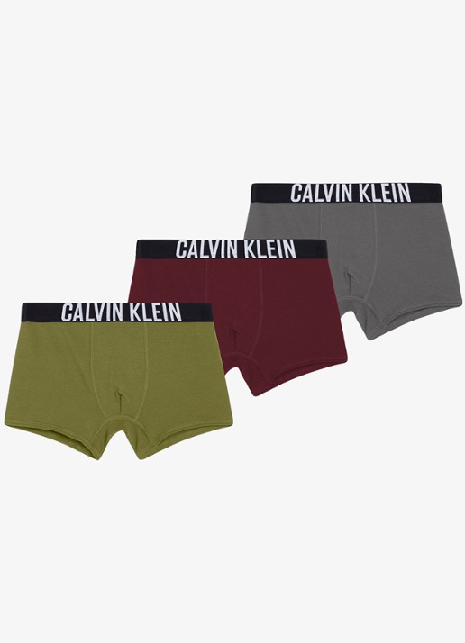 Calvin Klein Intense power boxer met logoband in 3-pack - voorkant bordeauxrood