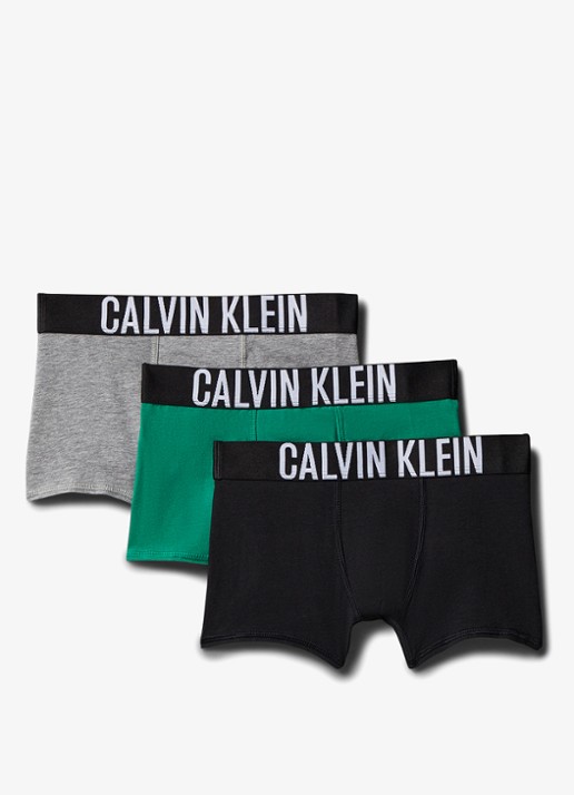 Calvin Klein Intense power boxer met logoband in 3-pack - voorkant 2 middengrijs