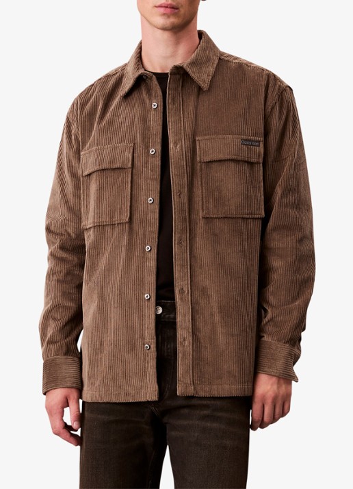 Calvin Klein Jack van corduroy met klepzakken - detail bruin