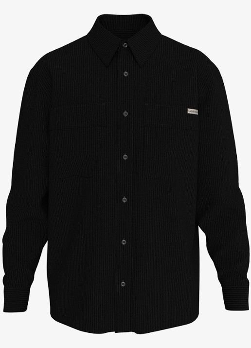 Calvin Klein Jack van corduroy met klepzakken - voorkant 5 zwart