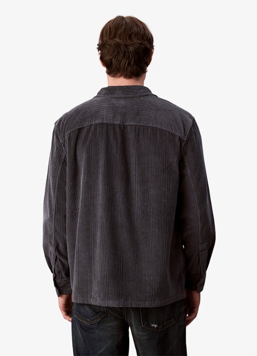 Calvin Klein Jack van corduroy met klepzakken - achterkant donkerblauw
