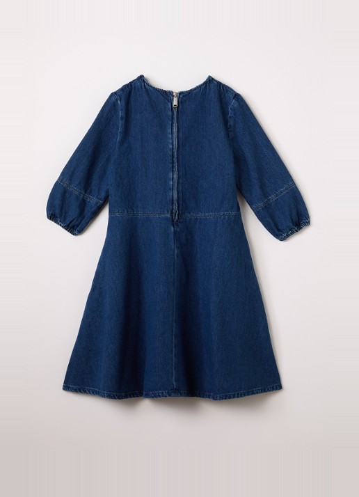Calvin Klein Jurk van denim - voorkant 3 indigo