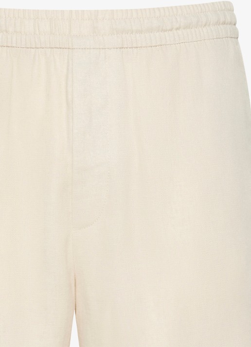Calvin Klein Korte broek in linnenblend - detail 3 creme