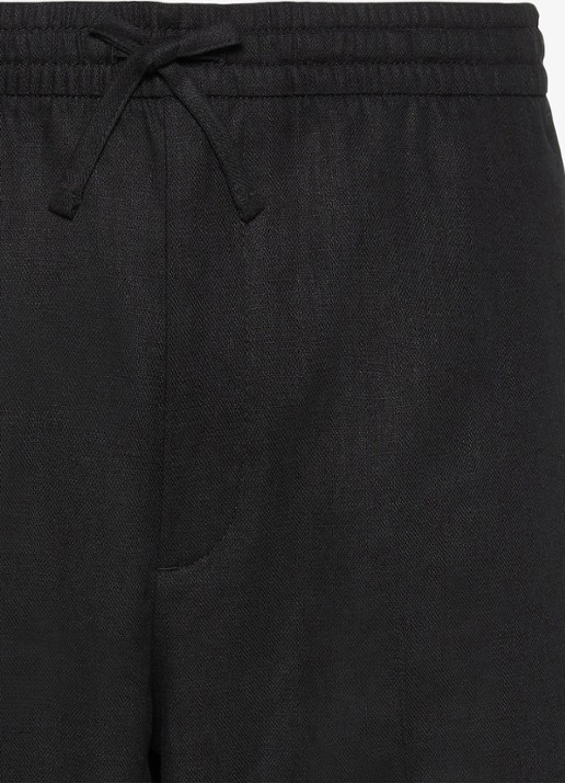 Calvin Klein Korte broek in linnenblend - detail 3 zwart