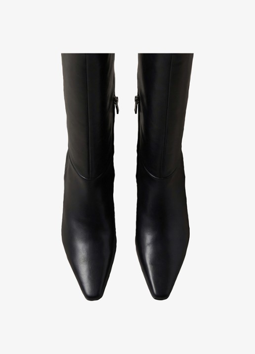 Calvin Klein Laars van leer - detail 6 diepzwart