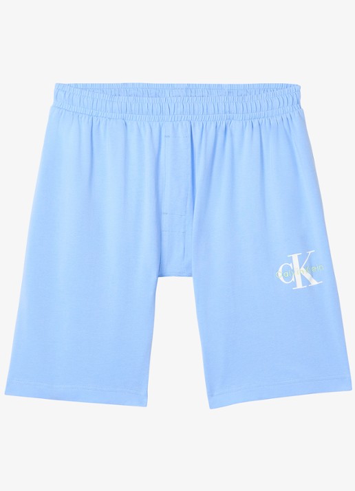 Calvin Klein Loose fit korte broek met logo - voorkant 2 blauw