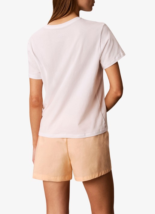 Calvin Klein Lounge pyjamaset met logo - achterkant 3 wit