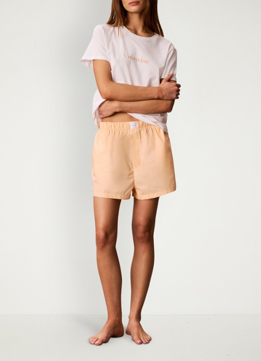 Calvin Klein Lounge pyjamaset met logo - voorkant 2 wit