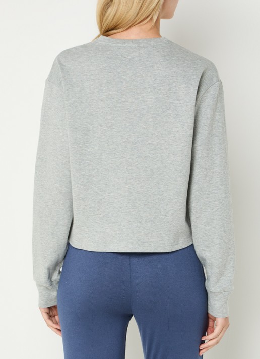 Calvin Klein Lounge sweater met logoborduring - achterkant 4 grijsmele