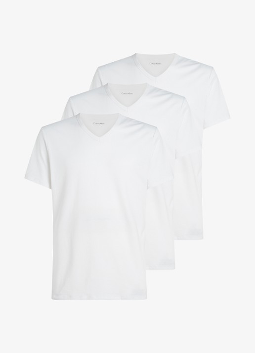 Calvin Klein Lounge T-shirt in 3-pack - voorkant 4 wit