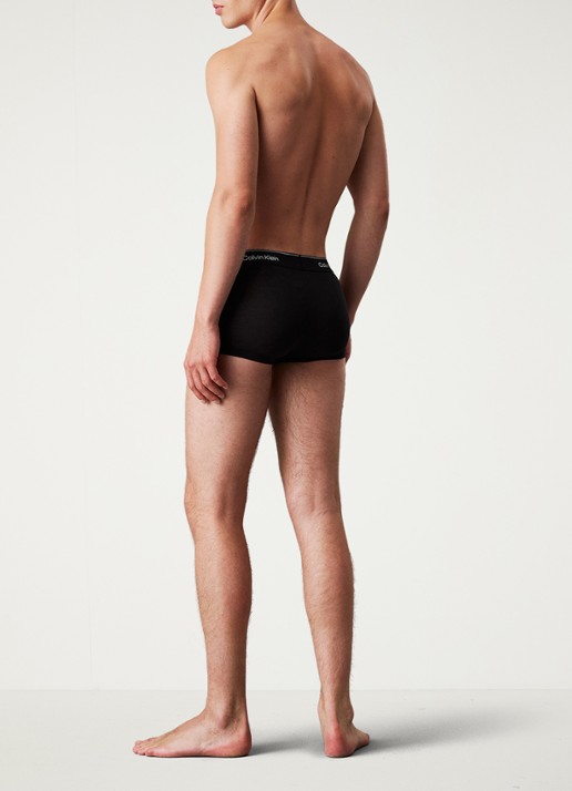 Calvin Klein Low Rise Trunk boxershorts 3-pack - achterkant diepzwart