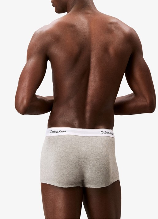 Calvin Klein Low Rise Trunk boxershorts 3-pack - achterkant grijs