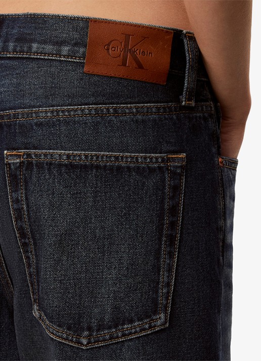 Calvin Klein Low waist wide fit jeans met donkere wassing - detail 4 donkergrijs