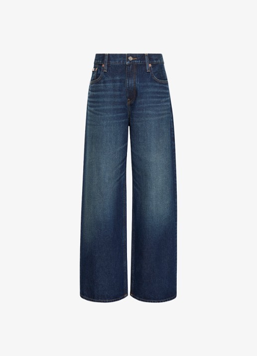 Calvin Klein Low waist wide fit jeans met donkere wassing - voorkant 6 donkergrijs
