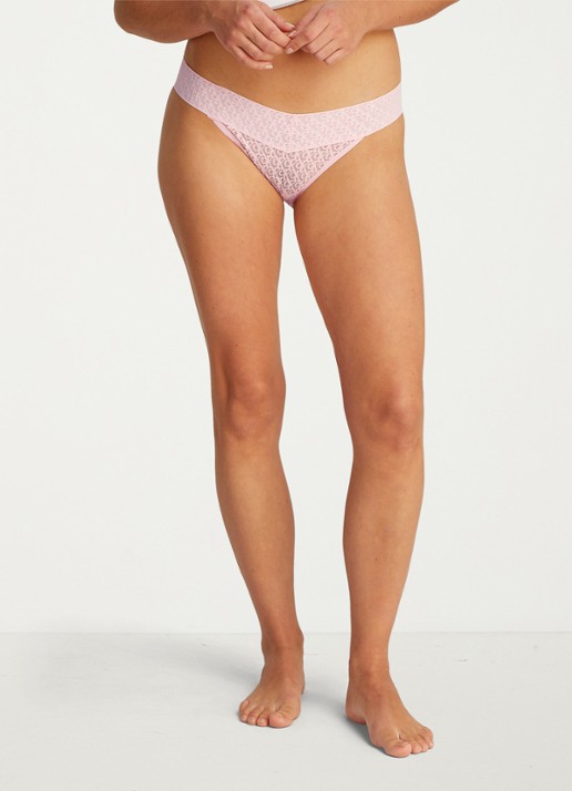 Calvin Klein Low waisted hipster met details van kant - detail lichtroze