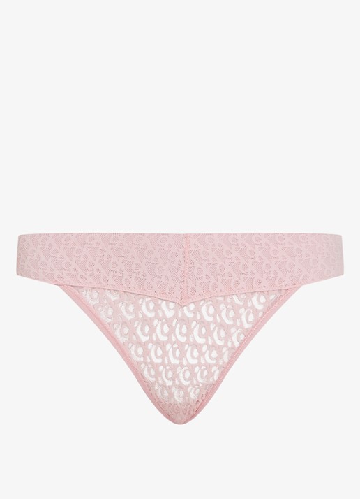 Calvin Klein Low waisted hipster met details van kant - voorkant 4 lichtroze