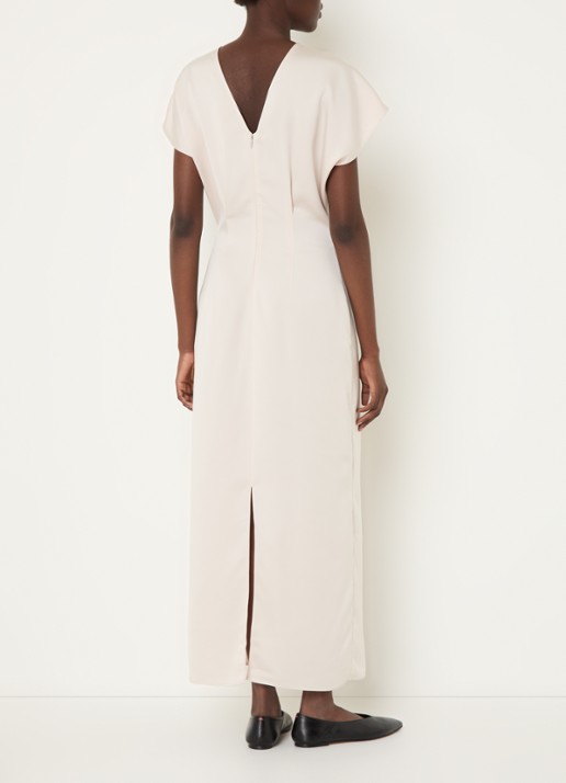 Calvin Klein Maxi jurk van satijn met split - achterkant creme