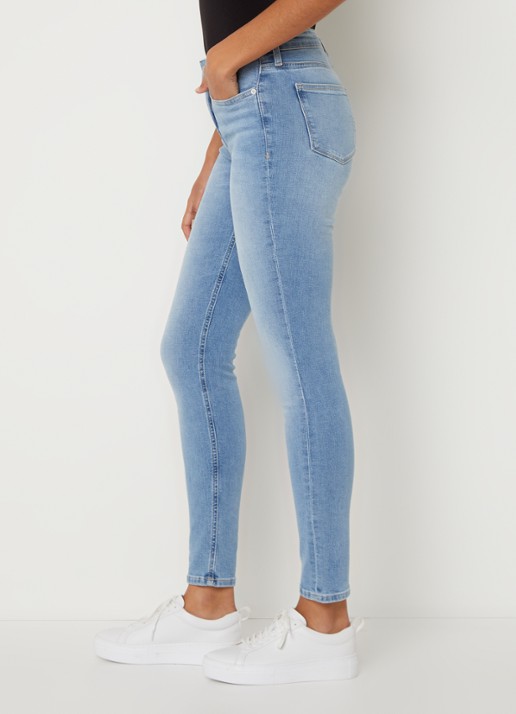 Calvin Klein Mid waist skinny jeans met lichte wassing - detail 3 indigo