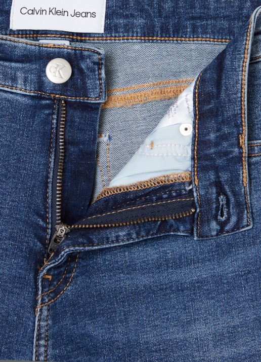 Calvin Klein Mid waist skinny jeans met medium wassing - detail 2 indigo