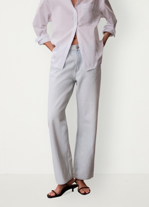Calvin Klein Mid waist straight fit jeans met lichte wassing