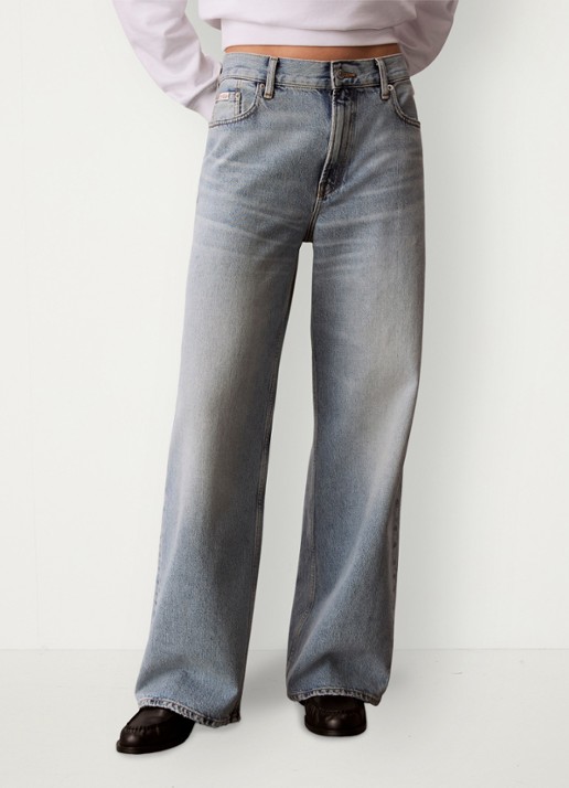 Calvin Klein Mid waist straight fit jeans met lichte wassing