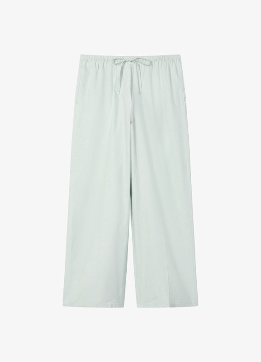 Calvin Klein Mid waist wide fit pantalon in linnenblend