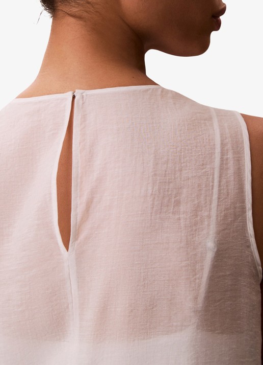 Calvin Klein Midi jurk met ronde hals - detail 4 oudroze