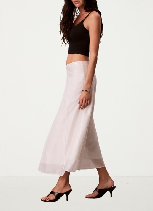 Calvin Klein Midi rok met blinde ritssluiting - detail 4 oudroze
