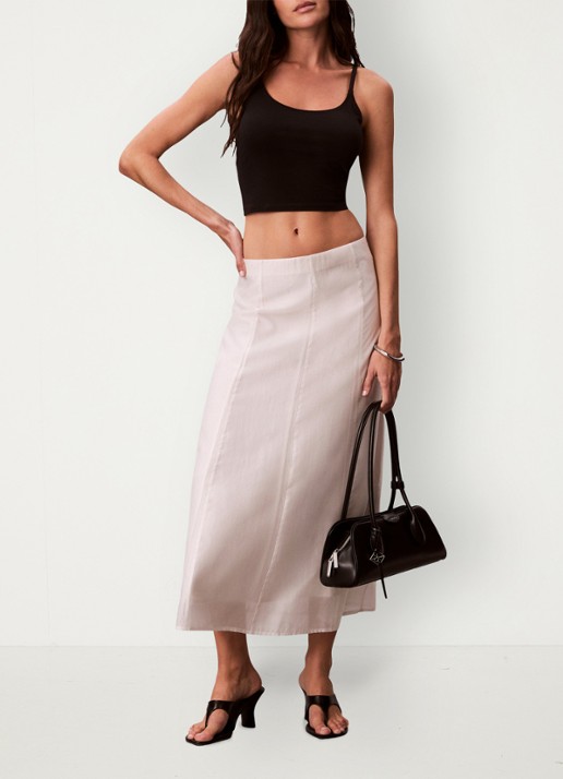 Calvin Klein Midi rok met blinde ritssluiting - detail 5 oudroze