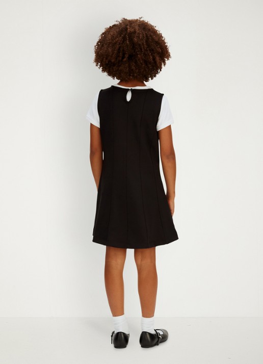 Calvin Klein Mini A-lijn jurk met ronde hals - achterkant 6 zwart