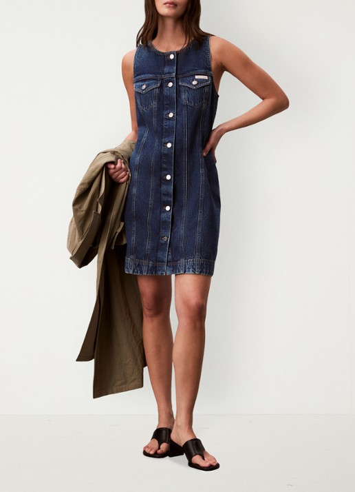 Calvin Klein Mini denim jurk met borstzakken