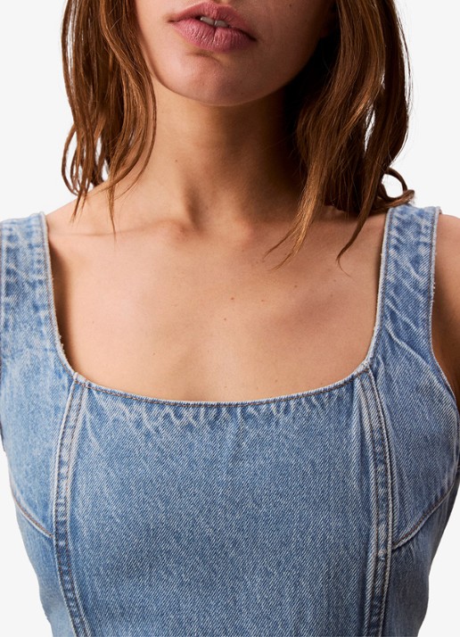 Calvin Klein Mini denim jurk - detail 3 indigo