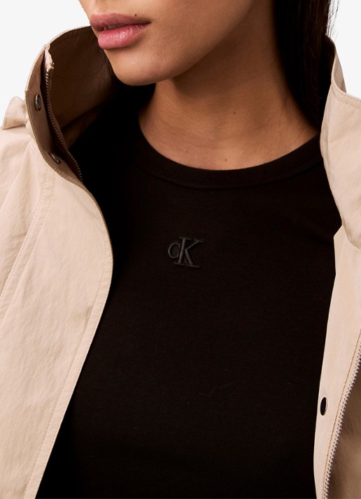 Calvin Klein Mini jurk met ribstructuur - detail 5 zwart