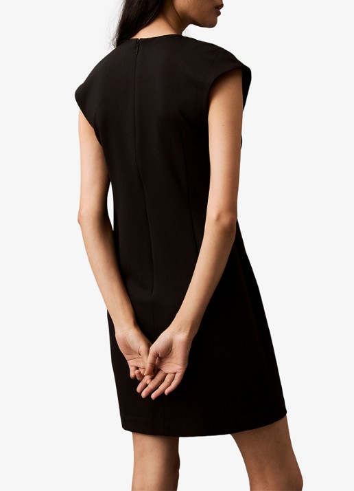 Calvin Klein Mini kokerjurk met ronde hals - achterkant 7 zwart