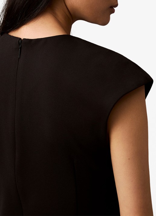 Calvin Klein Mini kokerjurk met ronde hals - detail 3 zwart