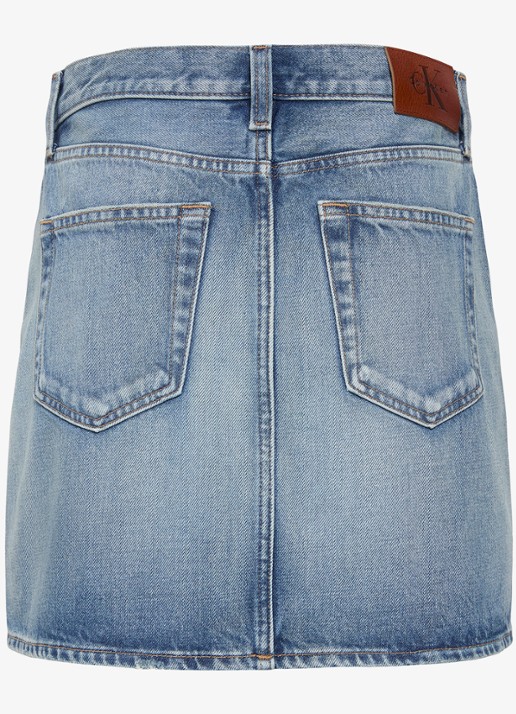 Calvin Klein Mini rok met medium wassing - achterkant 2 denim