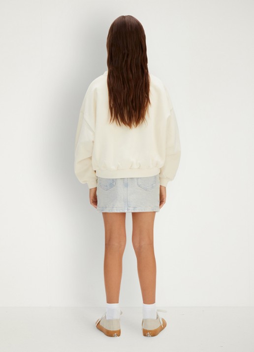 Calvin Klein Mini spijkerrok met steekzakken - achterkant 5 indigo