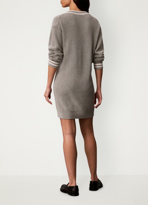 Calvin Klein Mini trui-jurk met logo - achterkant 5 lichtgrijs