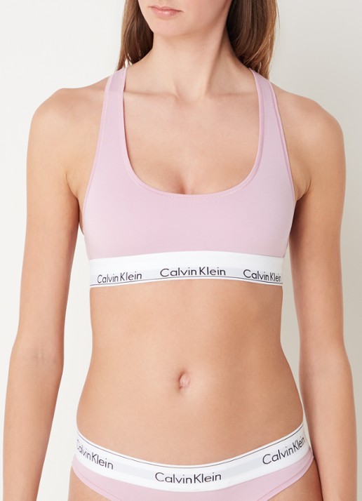 Calvin Klein Modern bralette met logoband - detail mauve mist  / violet