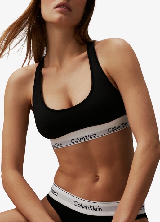 Calvin Klein Modern bralette met logoband - detail 4 black / zwart