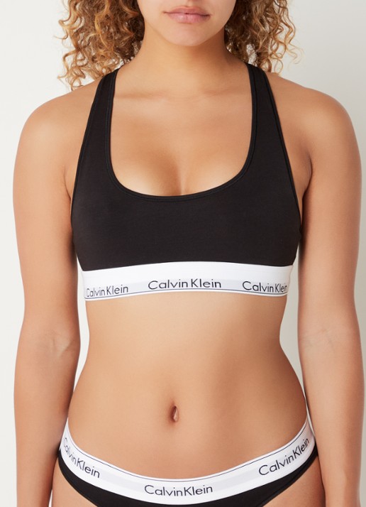 Calvin Klein Modern bralette met logoband - detail 7 black / zwart